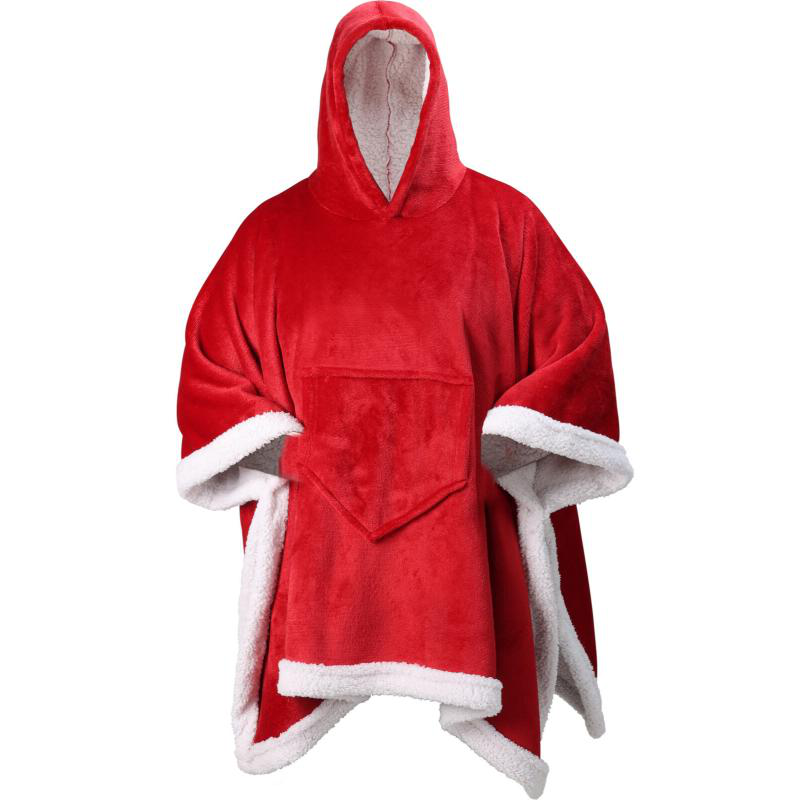 Product image: Christmas poncho for adults - red, , medium-null