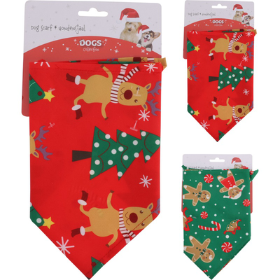 Christmas dog scarf green/red - assorted colors, , medium