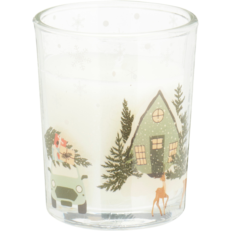 Χριστουγεννιακο κερι σε γυαλινο δοχειο με αρωμα - διαφορα σχεδια, , medium-null