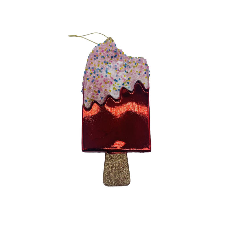 Ice cream bite ornament red, , medium-null