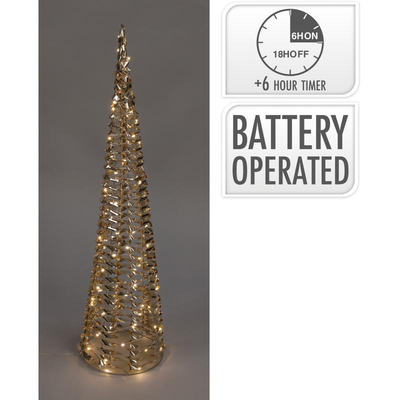 Δεντρο κωνος με led 60cm - χρυσο, , medium