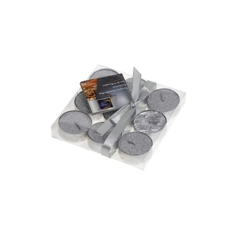 Christmas candles reso 9pcs silver-null