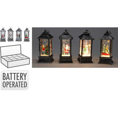 Διακοσμητικο φαναρι με led 13cm ασημι- διαφορα σχεδια, , medium
