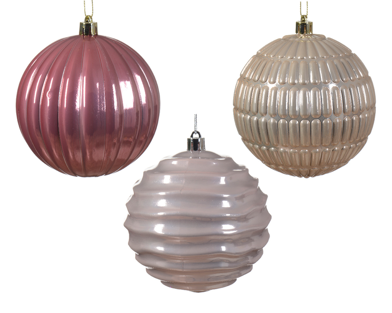 Bauble shiny d.10cm - blush pink-null