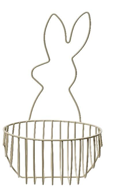 Bunny iron basket - white-null