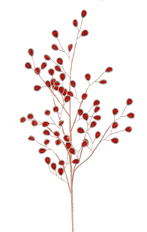 Product image: Branch with acrylic red/gold beads, , medium-null