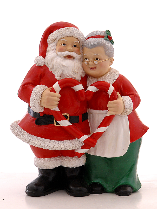 Red figure mr & mrs santa with heart, , medium-null
