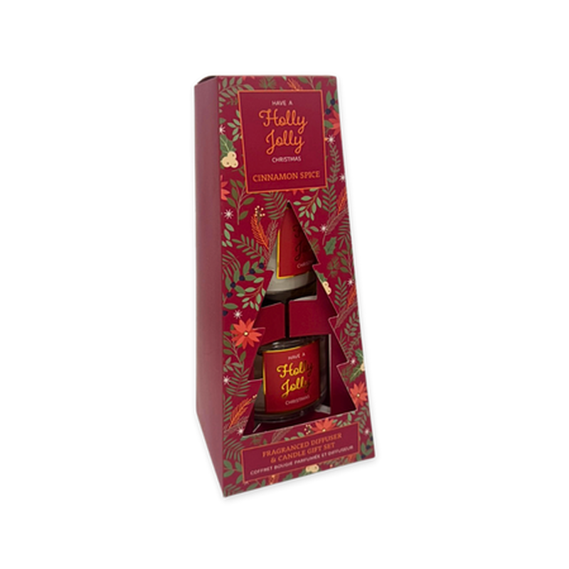 Xmas diffuser & candle gift set cinnamon spice, , medium-null