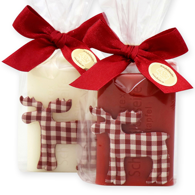 Sheep milk soap 100g classic/pomegranate , decorated with reindeer, , medium