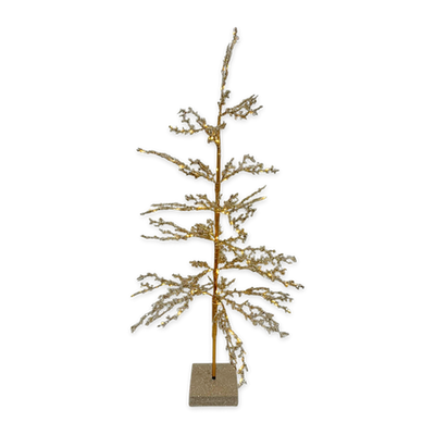 Christmas artifical shining tree 100cm champagne with lights  (for indoor use), , medium