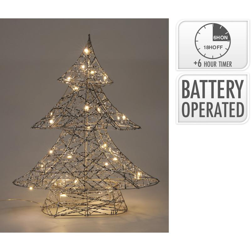Decorative led tree 40cm - silver, , medium-null