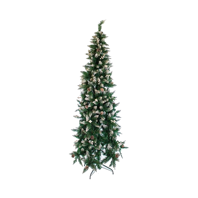 Bucharest christmas tree 180cm snowed with red berry-null