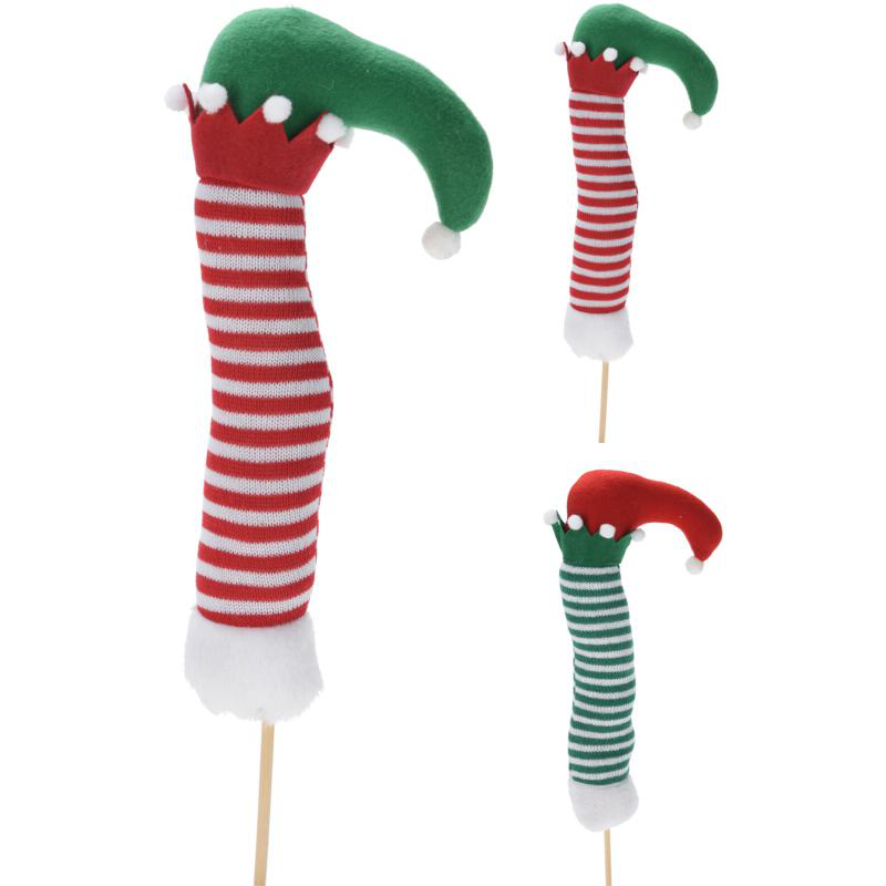 Product image: Christmas elf leg on pick 56cm - assorted colors, , medium-null