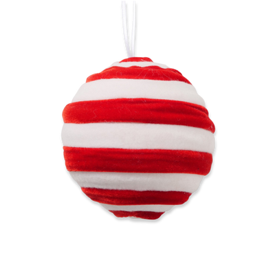 Boltze christmas velvet ball 13.5cm, White Red, medium