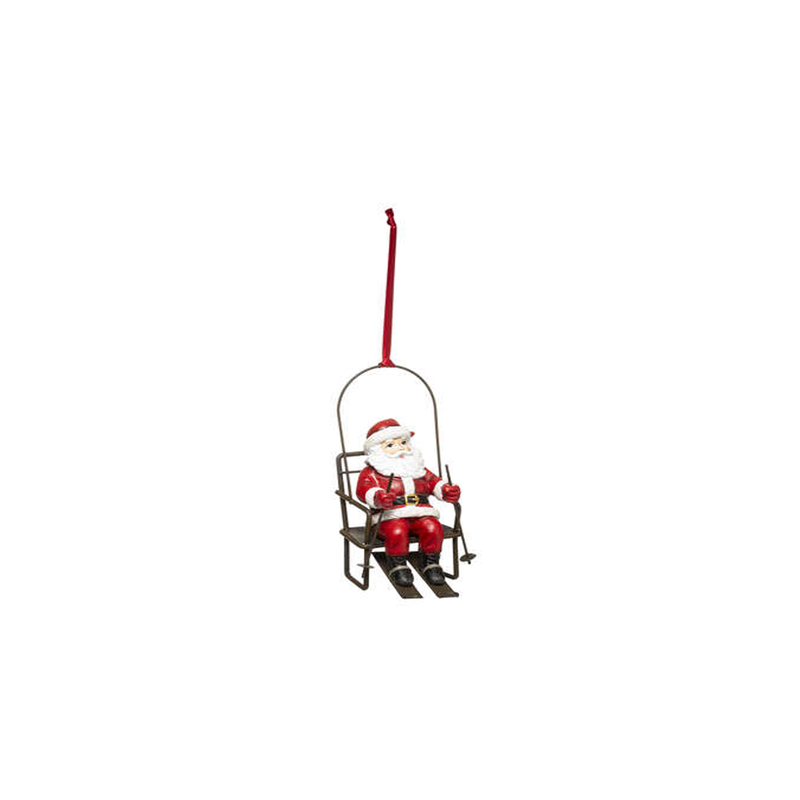 Santa claus pendant on a ski chair 14cm-null