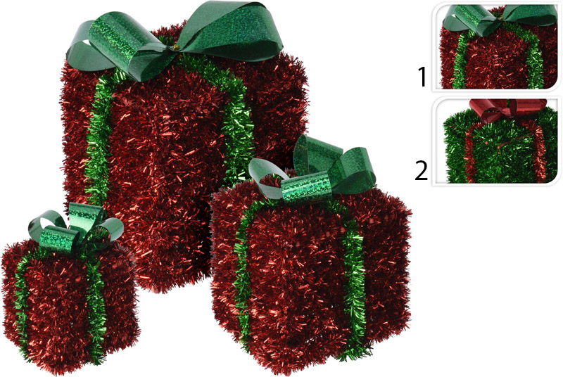 Giftbox 3d tinsel set 3p 2ass, , medium-null