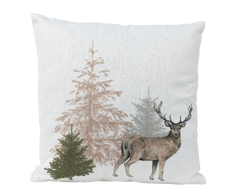 Cushion 45cm deer-tree natural colors, , medium-null