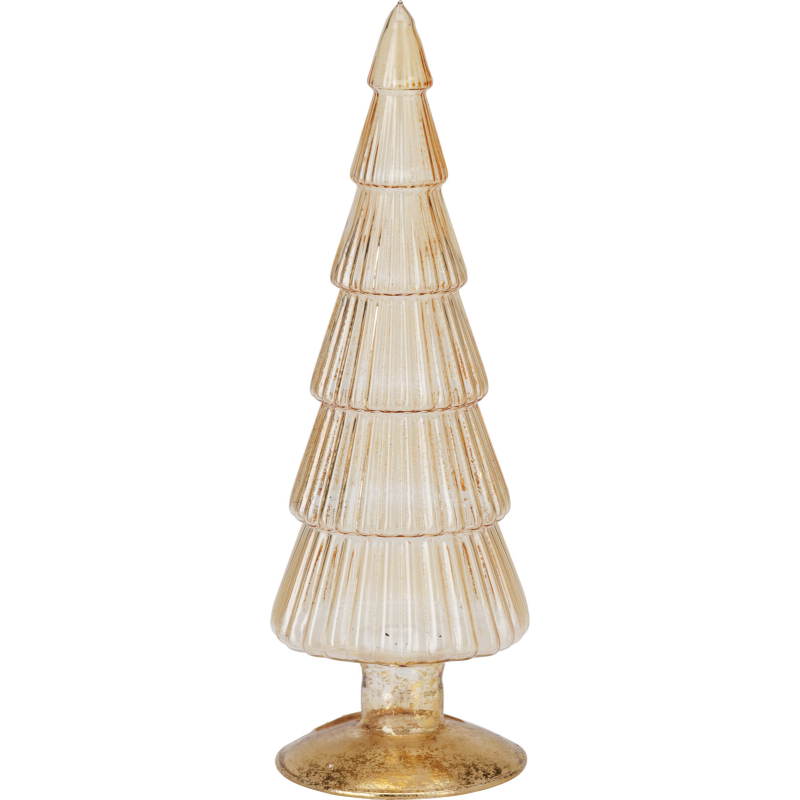 Christmas glass tree gold foil base 25cm - assorted designs, , medium-null