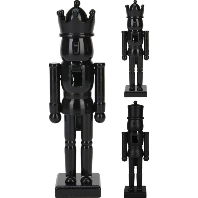 Christmas  nutcracker 25cm black - assorted designs, , medium-null