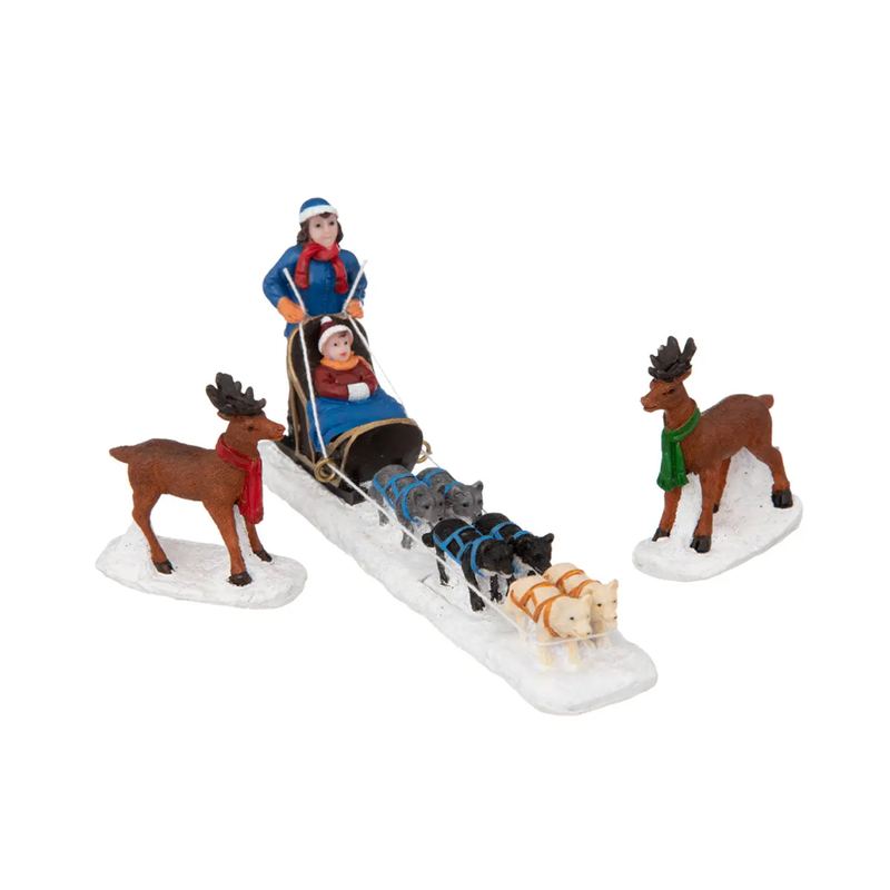 Product image: Snow scene elkythro with dogs 3pcs, , medium-null