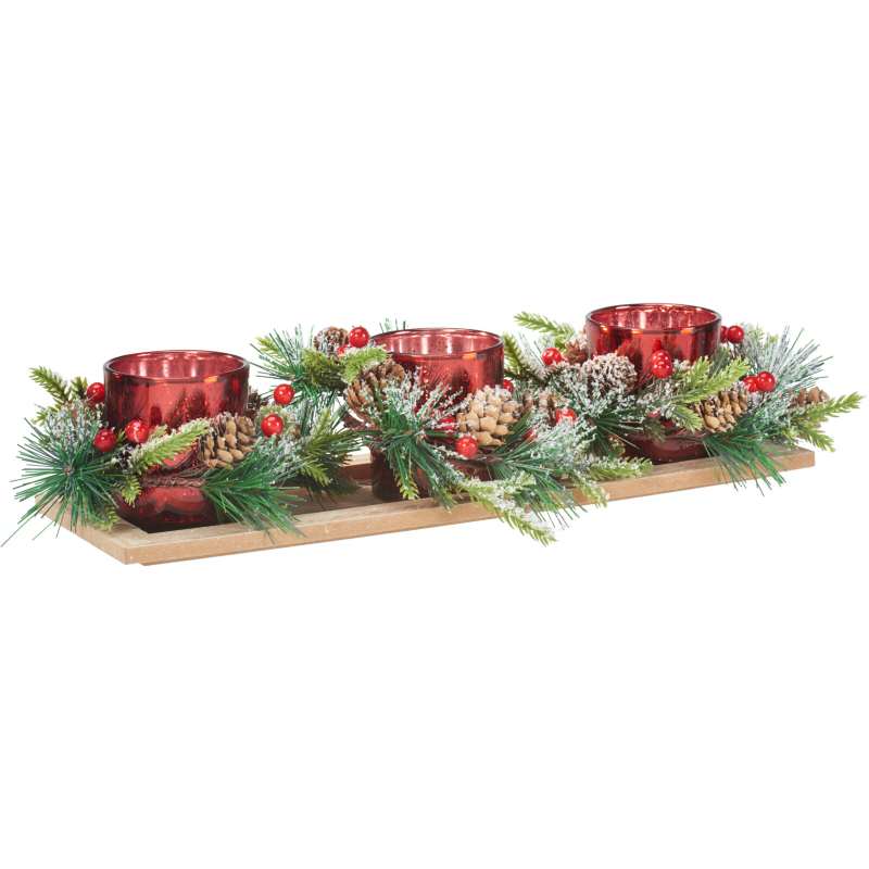 Product image: Christmas tealight holder 7x7.8cm - assorted designs, , medium-null