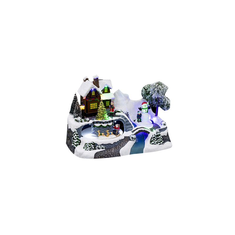 Christmas village with lighting and motion-null