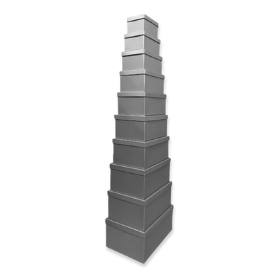 Paper gift boxes 10pcs set silver mat, , medium