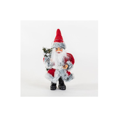 Santa claus red with gray fur 18cm, , medium