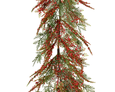 Lushy green/red berry garland indoor l.180cm, , medium