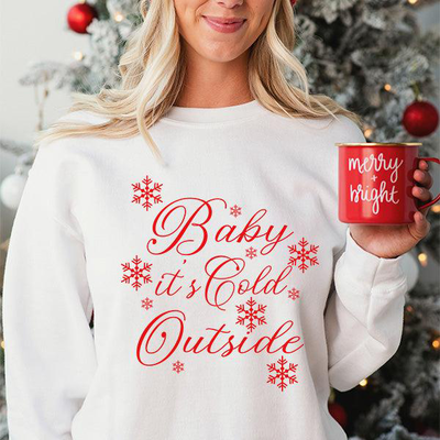 Sweatshirt baby it s cold outside, White, medium