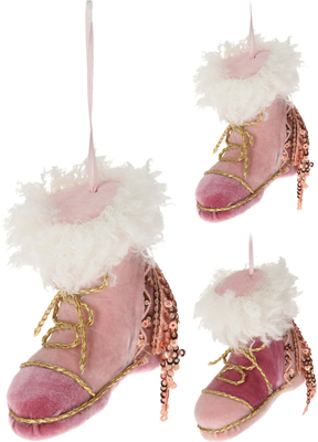 Shoe with sequins hanging decoration 11cm - pink, , medium