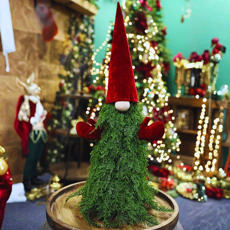 Product image: Xmas burgundy elf with green tree 60cm, , medium-null