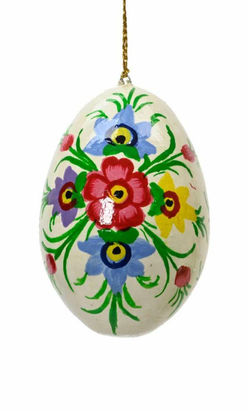 Wooden egg handpainted - flower-null