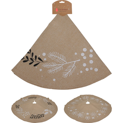 Χριστουγεννιατικη φουστα δεντρου 90cm φυσικο χρυσο - διαφορα σχεδια, , medium