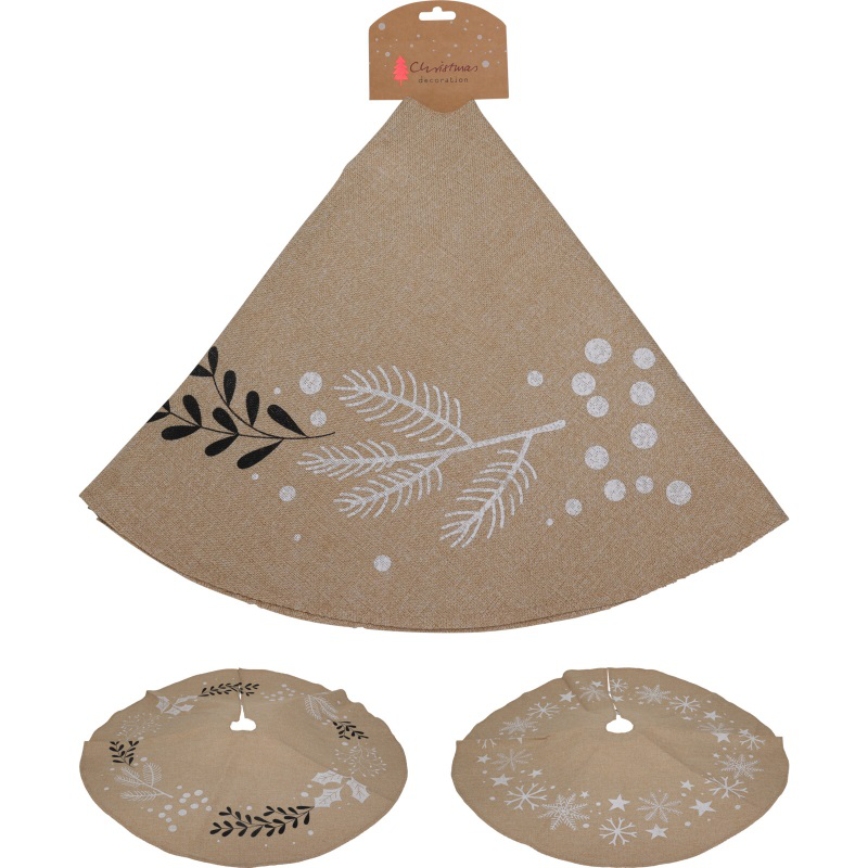 Χριστουγεννιατικη φουστα δεντρου 90cm φυσικο χρυσο - διαφορα σχεδια, , medium-null