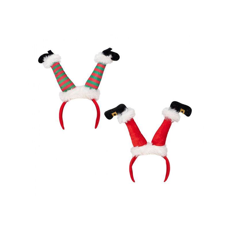 Christmas headband santa's & elf's feet, , medium-null