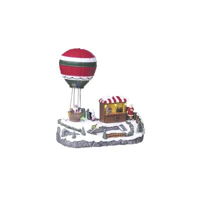 Christmas village with santa at a balloon, , medium