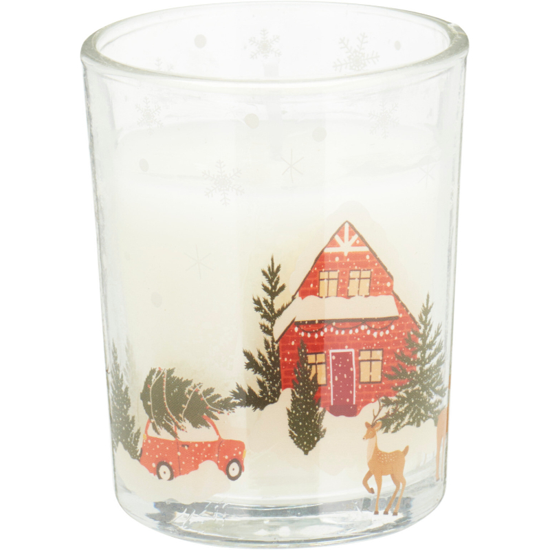 Χριστουγεννιακο κερι σε γυαλινο δοχειο με αρωμα - διαφορα σχεδια, , medium-null