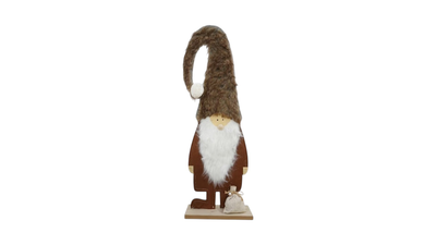 Christmas wooden gnome, Brown, medium