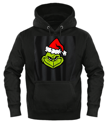 Christmas hoodie grinch style 1, Black, medium