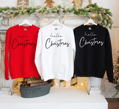 Christmas sweater style 1 hello christmas, Black, medium