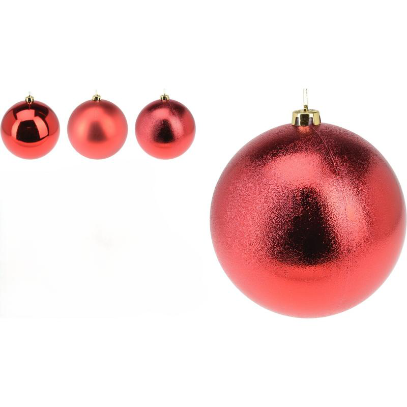 Product image: Christmas ball 18cm red - assorted designs, , medium-null