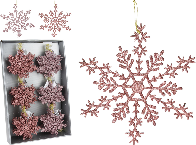 Snowflake hanging decorations 15cm - assorted colors, , medium-null