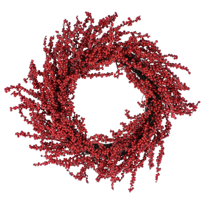 Hollyn red berries wreath d55, , medium