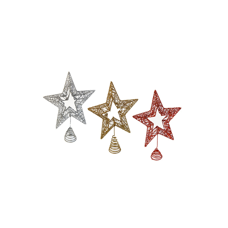 Product image: Christmas star with frame 24cm red / gold / silver-null