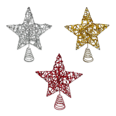 Xmas top star 20x25cm (available in 3 colours), RED, medium