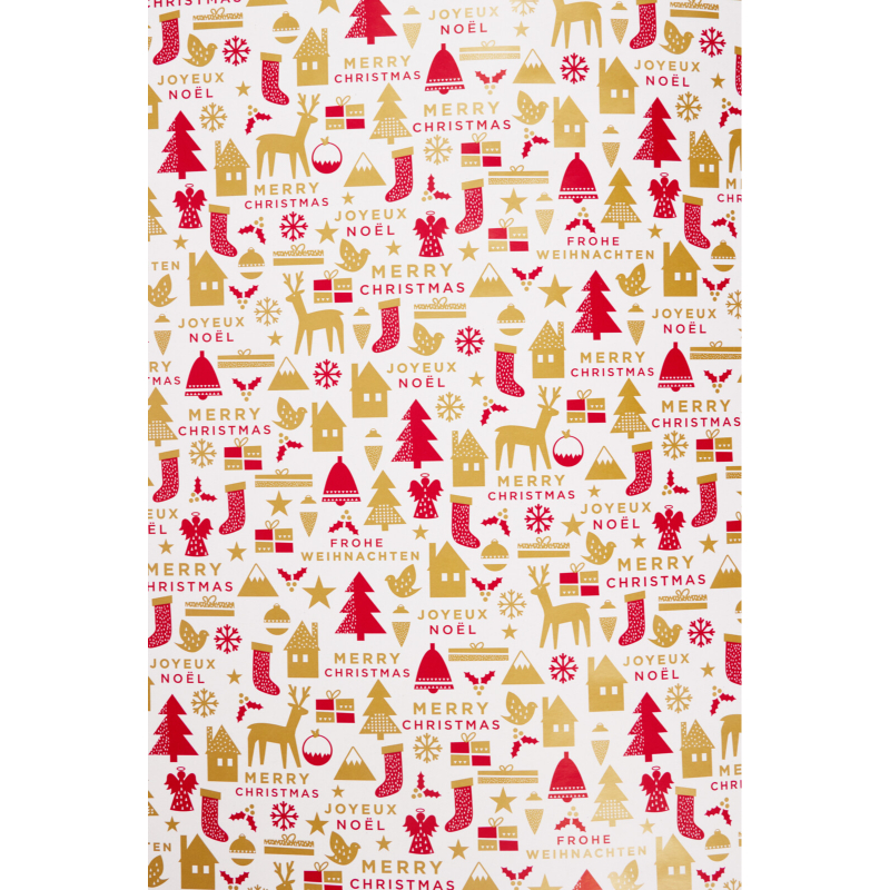 Christmas wrap paper 100x500cm - assorted designs, , medium-null