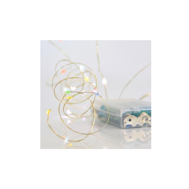 20 led wire battery christmas lights multicolour light-null