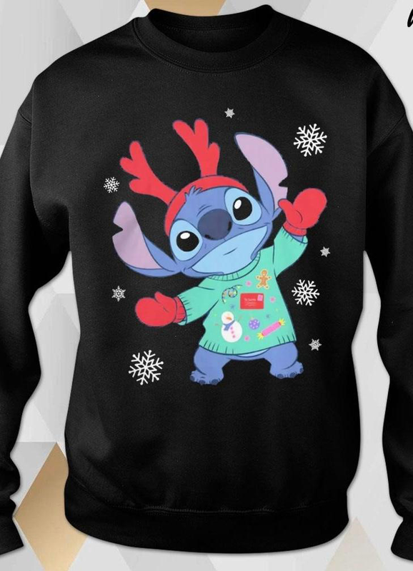 Christmas sweatshirt kids stitch open arms image number null