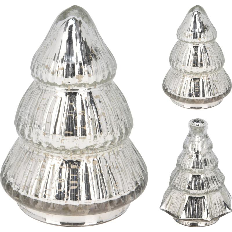 Product image: Χριστουγεννιατικο γυαλινο δεντρο ασημι - διαφορα σχεδια, , medium-null